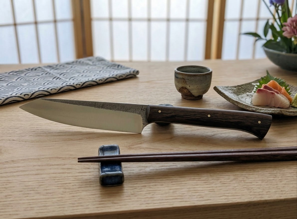 Couteau de Cuisine Artisanal | Le Santoku de table